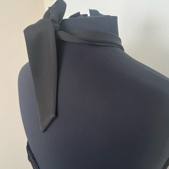 Trina Turk Women's Glow Halter Neck Carmel Crepe Black Dress - Picture 6 of 10